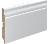Напольный плинтус STELLA 100E, МДФ, 2000x100x16 мм, белый, 4 шт. ЦБ-00012919