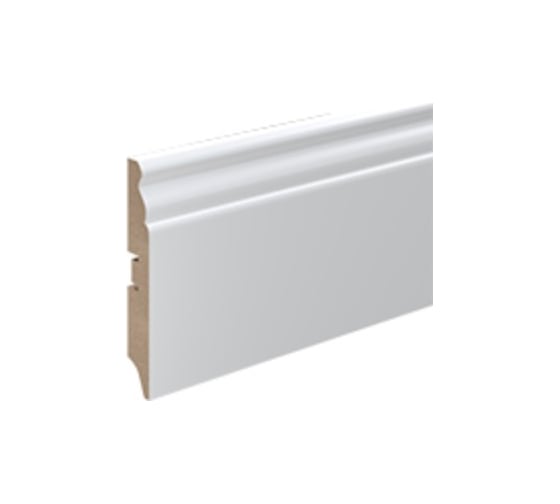 Напольный плинтус STELLA 100E, МДФ, 2000x100x16 мм, белый, 4 шт. ЦБ-00012919