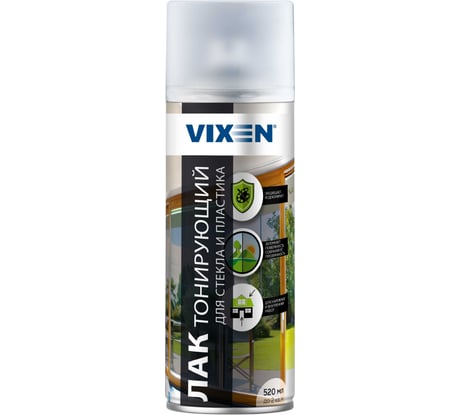 Тонирующий лак для стекла и пластика Vixen черный, аэрозоль VX24010