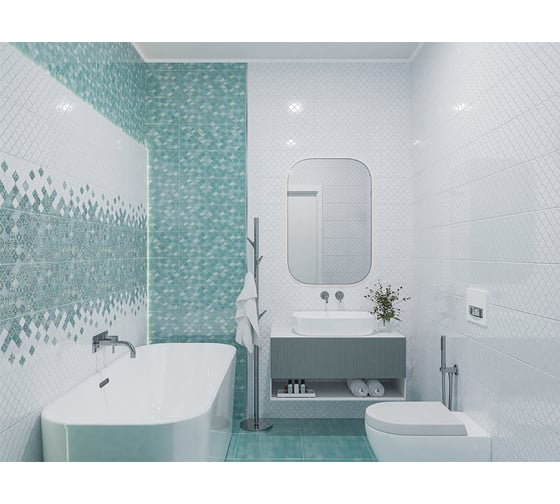 Плитка Azori Ceramica Calypso 20.1x50.5 см, white 00-00001241