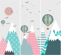 Фотообои Студия фотообоев Пестрые горы, 300x270 см, 3 полотна 1321237