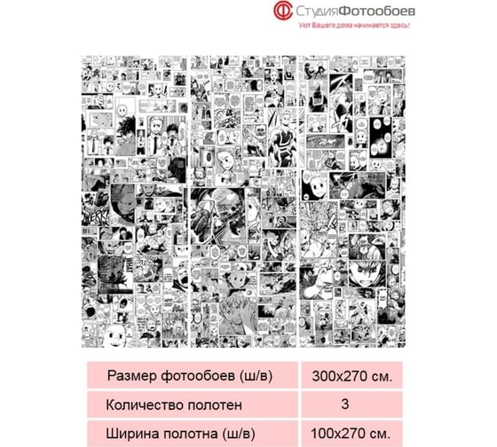 Фотообои Студия фотообоев Большой коллаж, 300x270 см, 3 полотна 1321290