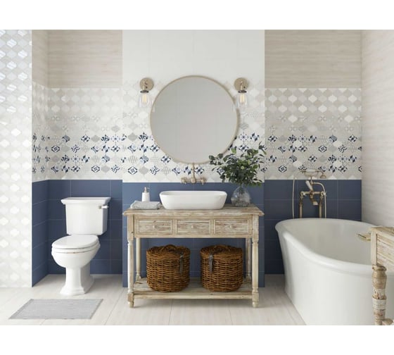 Настенная плитка LB CERAMICS Мореска 1041-8138 синий, 1.81 кв. м, 23 шт. СК000041187