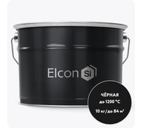 Термостойкая краска Elcon max therm до 1200 градусов, антикоррозионная, для печей, мангалов, радиаторов, дымоходов, матовое покрытие, 10 кг, черная 00-00463231