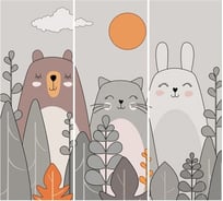 Фотообои Студия фотообоев Веселые друзья, 300x270 см, 3 полотна 1321312