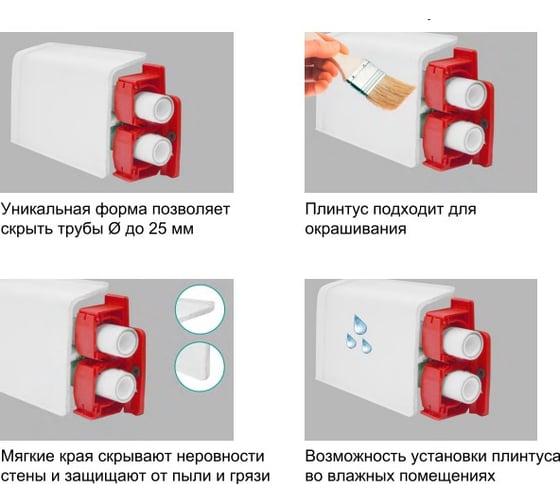 Крепеж для плинтуса GRACE smartprofile aqua37 УТ000074463