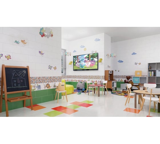 Комплект Нефрит-Керамика Kids Flora белый, сортовые, 400x1000x8 мм, вариант №0, 1 шт. 06-01-1-52-05-01-3028-0