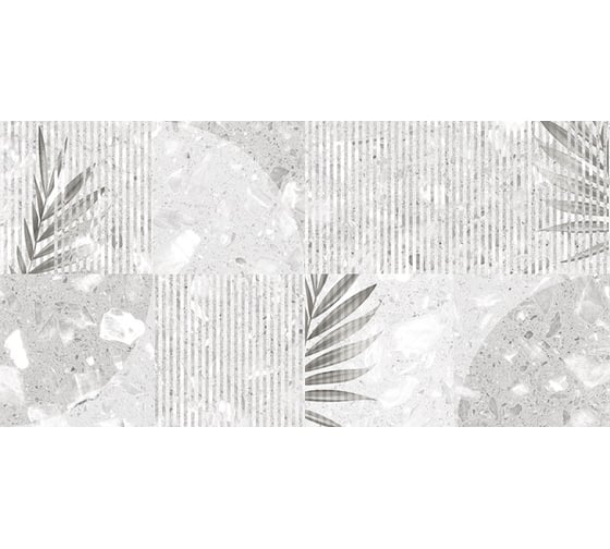 Декор Нефрит-Керамика Трани серый, массив, стандарт, 600x300x9 мм, 1 шт. 07-00-5-18-00-06-3261