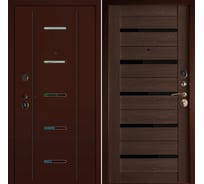 Дверь ООО ВДК ДМ Нео-3, Антик медь/Царговая венге (черное стекло), 960х2050, левая ДМ79