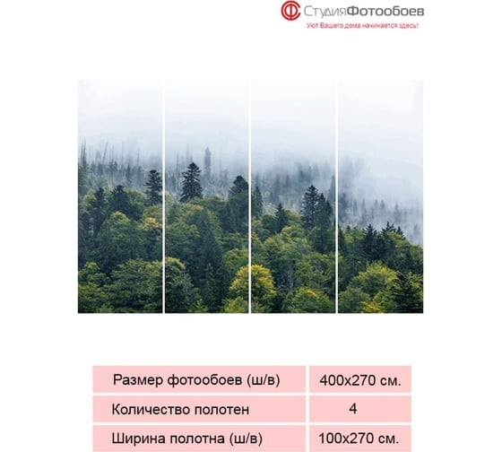 Фотообои Студия фотообоев Утренний туман, 400x270 см, 4 полотна 1421298