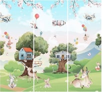 Фотообои Студия фотообоев Сказочная деревня, 300x270 см, 3 полотна 1321311
