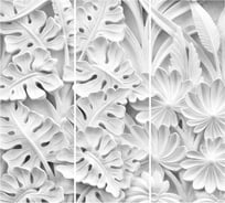 Фотообои Студия фотообоев Барельеф с листвой, 300x270 см, 3 полотна 1321277
