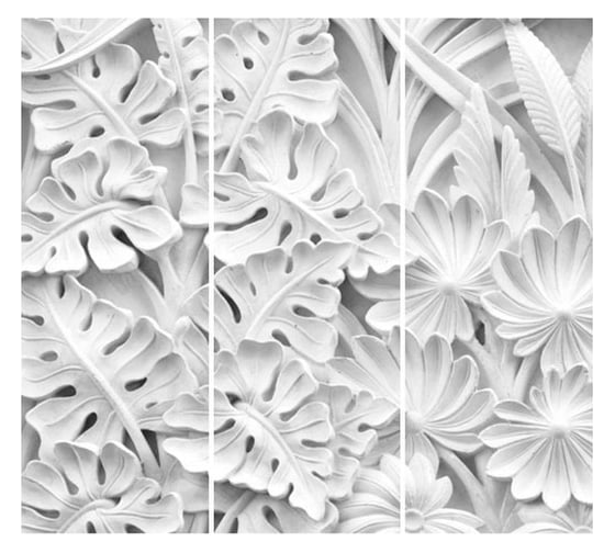 Фотообои Студия фотообоев Барельеф с листвой, 300x270 см, 3 полотна 1321277 1