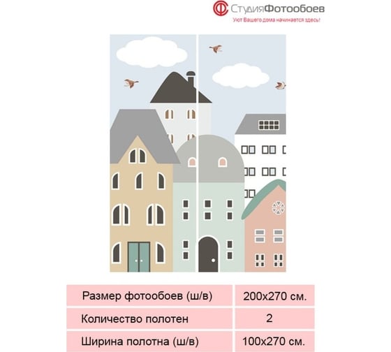 Фотообои Студия фотообоев Городская улочка, 200x270 см, 2 полотна 1221226