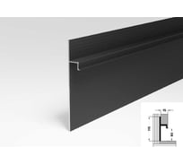 Скрытый плинтус Лука плт 115.2500.215 черный, 2.5 м УТ000078032
