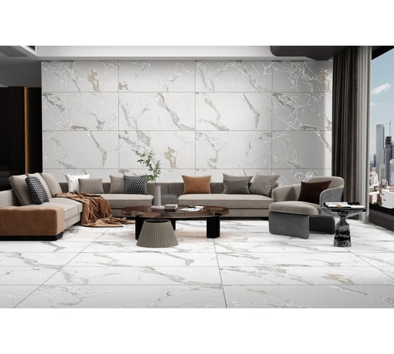 Керамогранит Primavera Maverick White Карвинг 60x120 см (CR207) 49321