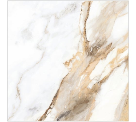 Керамогранит Global Tile Borghini формат 60x60 см, белый, в коробке 1.44 кв. м GT60605403PR