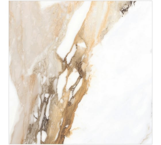 Керамогранит Global Tile Borghini формат 60x60 см, белый, в коробке 1.44 кв. м GT60605403PR