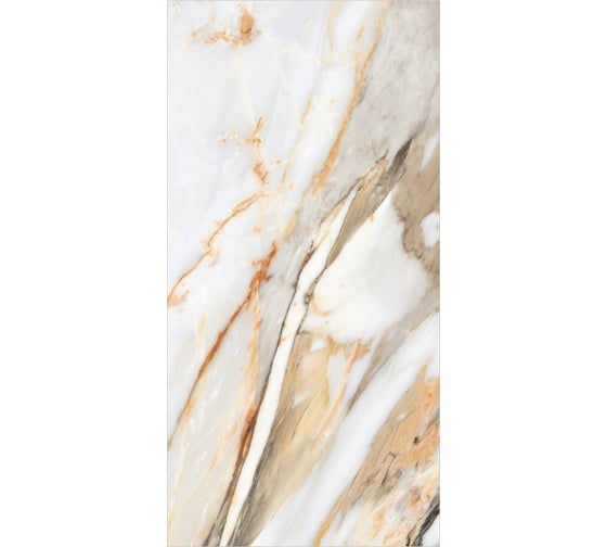 Керамогранит Global Tile Borghini формат 60x120 см, белый, в коробке 1.44 кв. м GT120605403PR