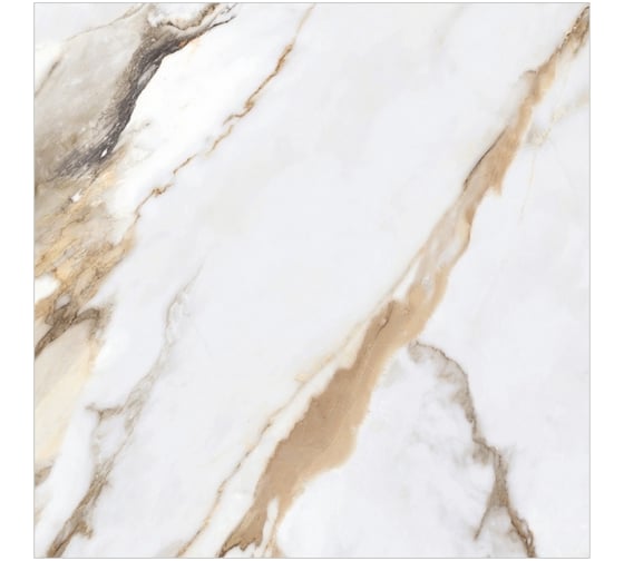 Керамогранит Global Tile Borghini формат 60x60 см, белый, в коробке 1.44 кв. м GT60605403MCR