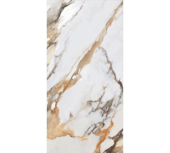 Керамогранит Global Tile Borghini формат 60x120 см, белый, в коробке 1.44 кв. м GT120605403MCR
