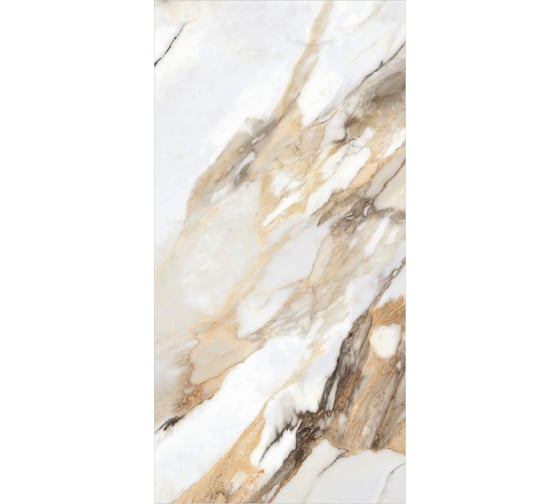 Керамогранит Global Tile Borghini формат 60x120 см, белый, в коробке 1.44 кв. м GT120605403MCR