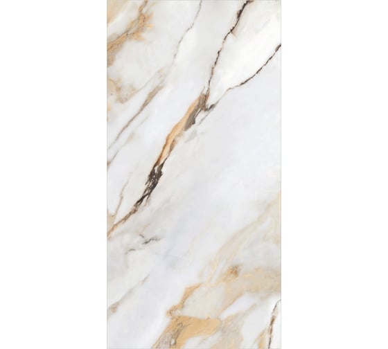 Керамогранит Global Tile Borghini формат 60x120 см, белый, в коробке 1.44 кв. м GT120605403MCR