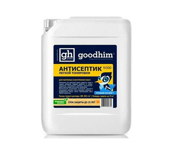 Антисептик для наружных и внутренних работ Goodhim N 300 лёгкая тонировка, 5л 29294 1