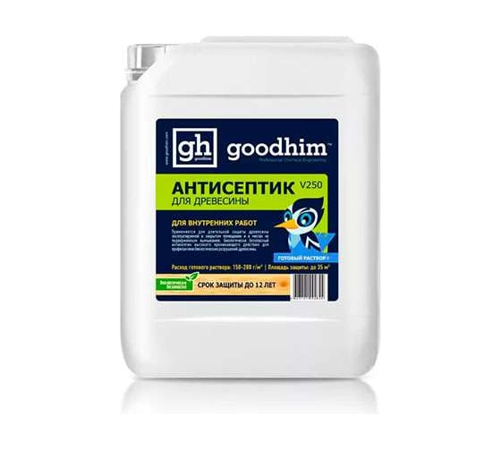 Антисептик для внутренних работ Goodhim V 250 готовый раствор, 5л 29195