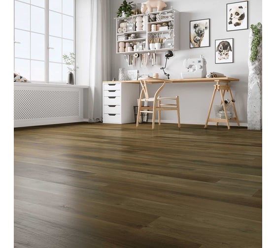 Напольное замковое покрытие Home Expert Natural Дуб Гикори Натуральный 1220x150x4.5 мм, 0.3 мм, фаска, 12 шт. в упаковке 71W908