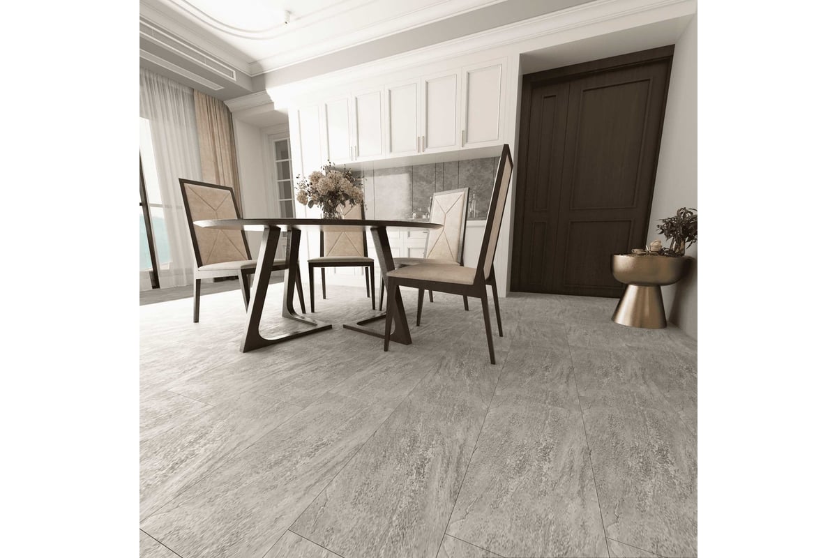 Напольное замковое покрытие Home Expert Natural Rock Silver 610x305x4 мм,  0.5 мм, фаска, 10 шт. в упаковке 9105 - выгодная цена, отзывы,  характеристики, фото - купить в Москве и РФ