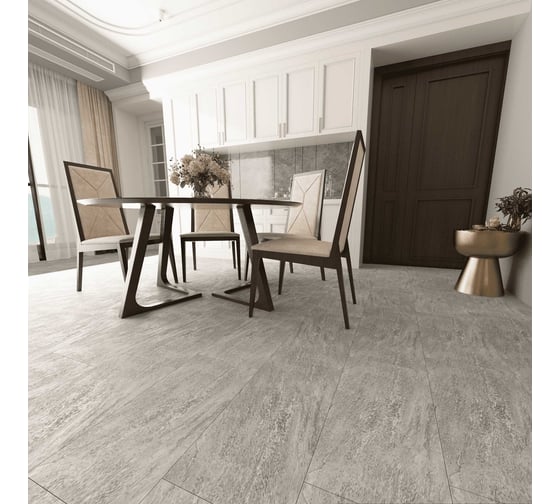 Напольное замковое покрытие Home Expert Natural Rock Silver 610x305x4 мм, 0.5 мм, фаска, 10 шт. в упаковке 9105