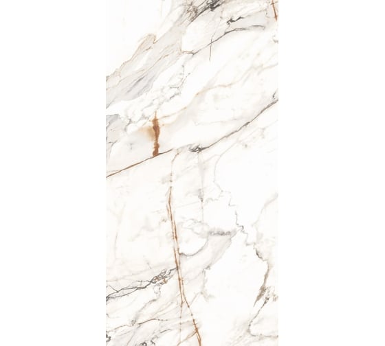 Керамогранит Global Tile Calcutta Paonazzo формат 60x120 см, белый, в коробке 1.44 кв. м GT120603603PR