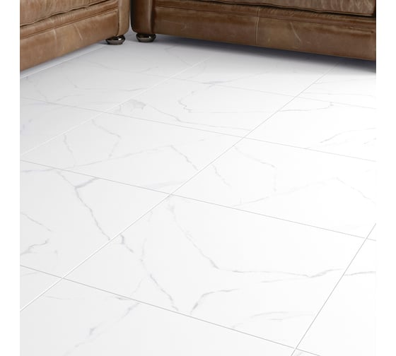 Керамогранит матовый Каррара / Carrara AlmaCeramica 600х600х9,5 (4 шт в уп/43,2 м в пал) GFU04CRR00R