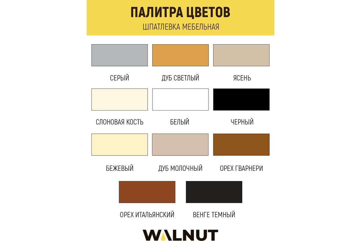 Шпатлевка по дереву WALNUT слоновая кость, 55 г WLN0168 - выгодная цена,  отзывы, характеристики, фото - купить в Москве и РФ