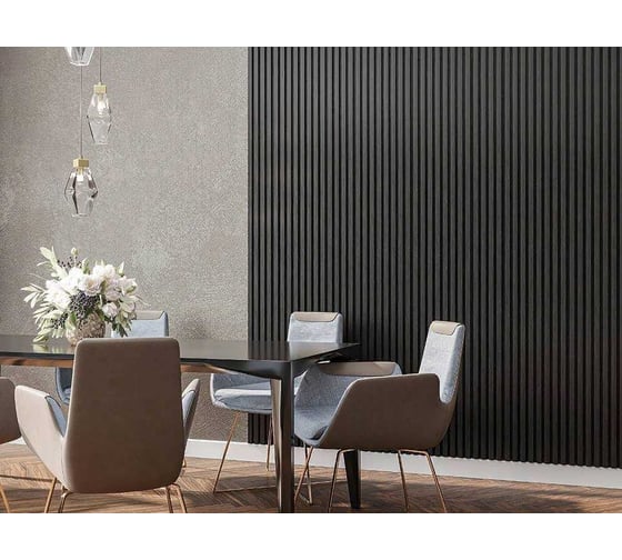 Реечная панель мдф Центурион 3d line modern 2750x160x19 мм, 04 черная 85974