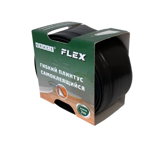 Гибкий плинтус Центурион flex черный, 3 м 86488