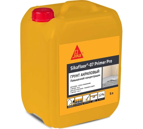 Грунт акриловый универсальный для усиления адгезии покрытий SIKA Floor-07 Primer Pro Канистра 5Л 592081