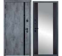 Входная дверь DIVA STR МХ-46 зеркало, 2050x860 мм, левая, Бетон темный - Д15 Венге УТ-00080666