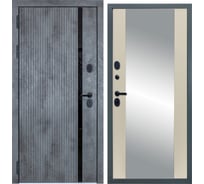 Входная дверь DIVA STR МХ-46 зеркало, 2050x960 мм, левая, Бетон темный - Д15 Софт шампань УТ-00080680