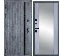 Входная дверь DIVA STR МХ-46 зеркало, 2050x960 мм, левая, Бетон темный - Д15 Силк маус УТ-00080676