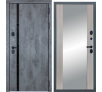 Входная дверь DIVA STR МХ-46 зеркало, 2050x960 мм, правая, Бетон темный - Д15 Сандал белый УТ-00080673