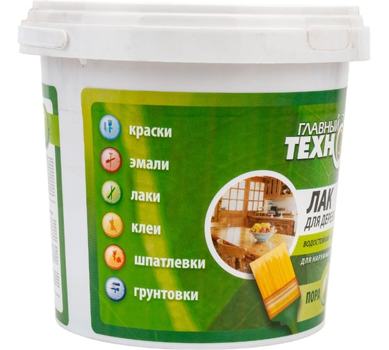 Акрилатный лак для дерева Новбытхим "ГЛАВНЫЙ ТЕХНОЛОГ" дуб, ведро 1 кг 1017