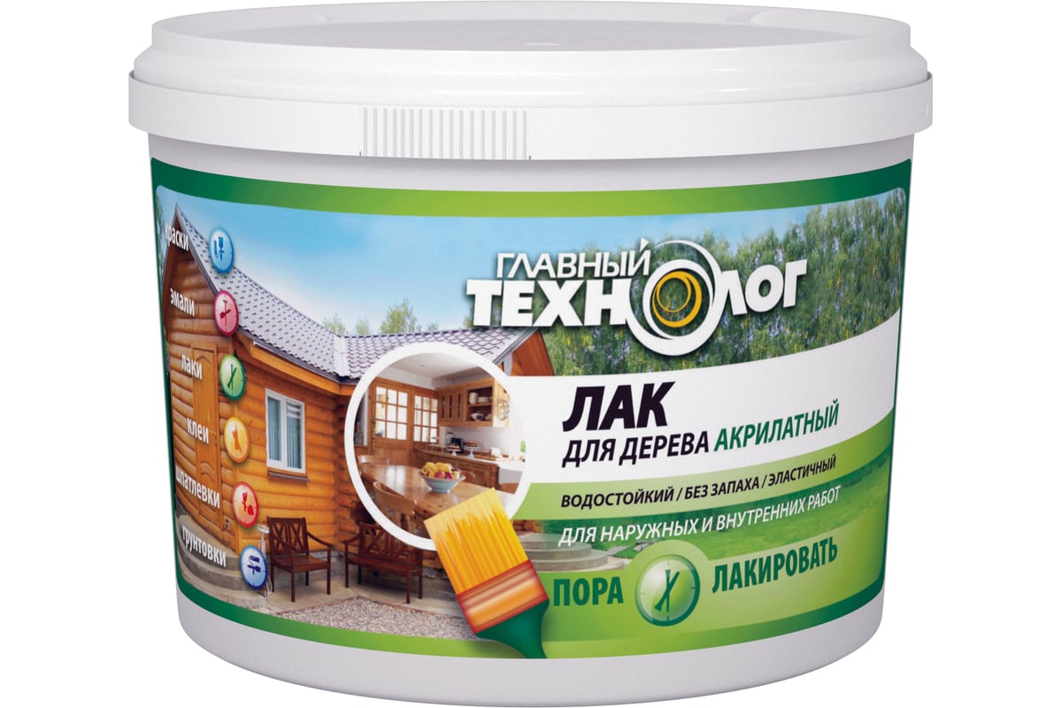 Акрилатный лак для дерева Новбытхим "ГЛАВНЫЙ ТЕХНОЛОГ" лиственница ...