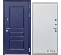 Дверь DIVA 45 2050x860 мм, правая, Роял синий - Д11 Белый Софт УТ-00073632