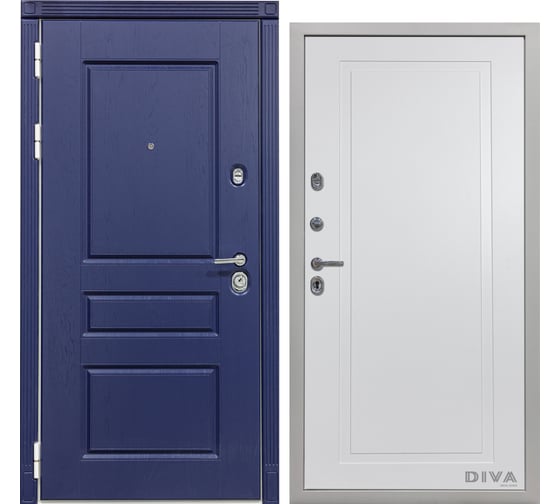 Дверь DIVA 45 2050x960 мм, левая, Роял синий - Н10 Белый Софт УТ-00073613
