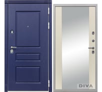 Дверь DIVA 45 зеркало, 2050x860 мм, правая, Роял синий - Д15 Софт Шампань УТ-00075196