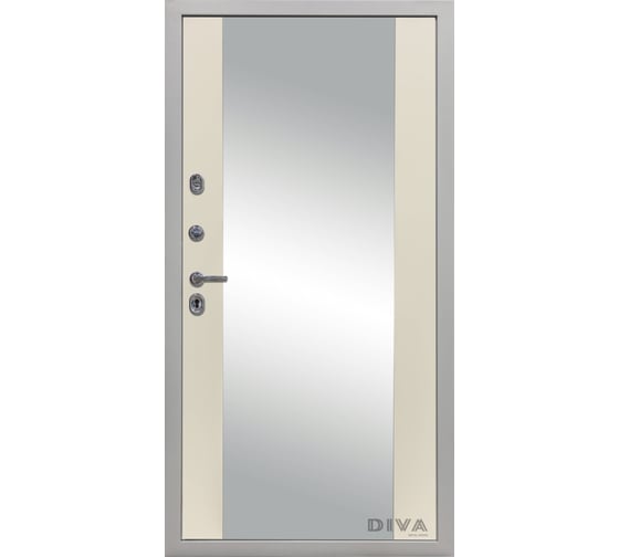 Дверь DIVA 45 зеркало, 2050x960 мм, левая, Роял синий - Д15 Софт Шампань УТ-00073464