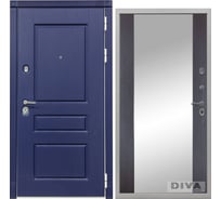 Дверь DIVA 45 зеркало, 2050x860 мм, правая, Роял синий - Д15 Венге УТ-00075205