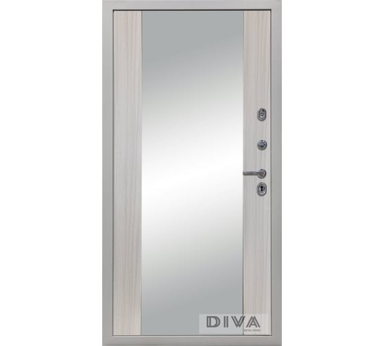 Дверь DIVA 45 зеркало, 2050x960 мм, правая, Роял синий - Д15 Сандал белый УТ-00074440